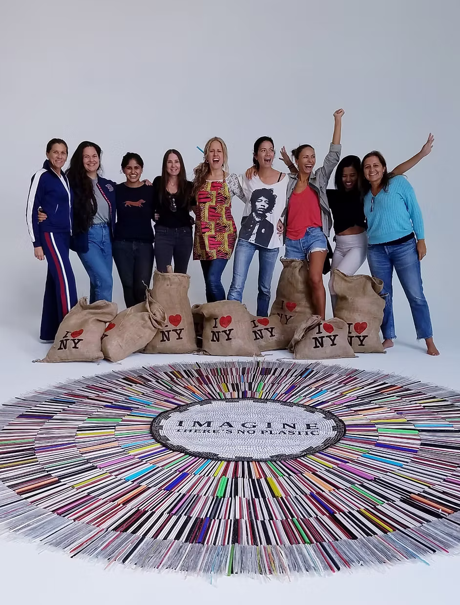 Creative team with colorful display