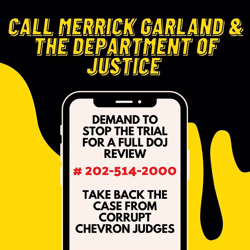 Demand DOJ review, call 202-514-2000